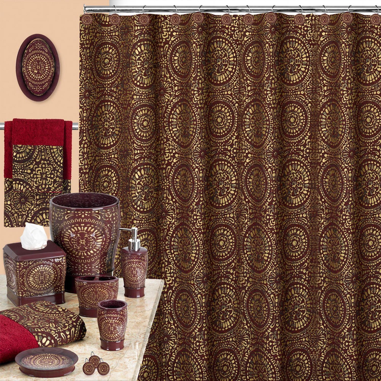 Popular Bath Soap Dish Burgundy Vescade Collection