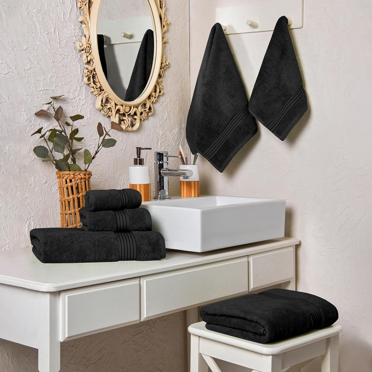 Elegant Comfort Premium Cotton Towel Set Black