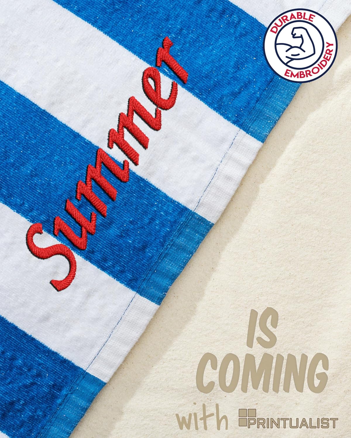 Personalized Embroidered Cabana Striped Beach Towels for Adults Kids