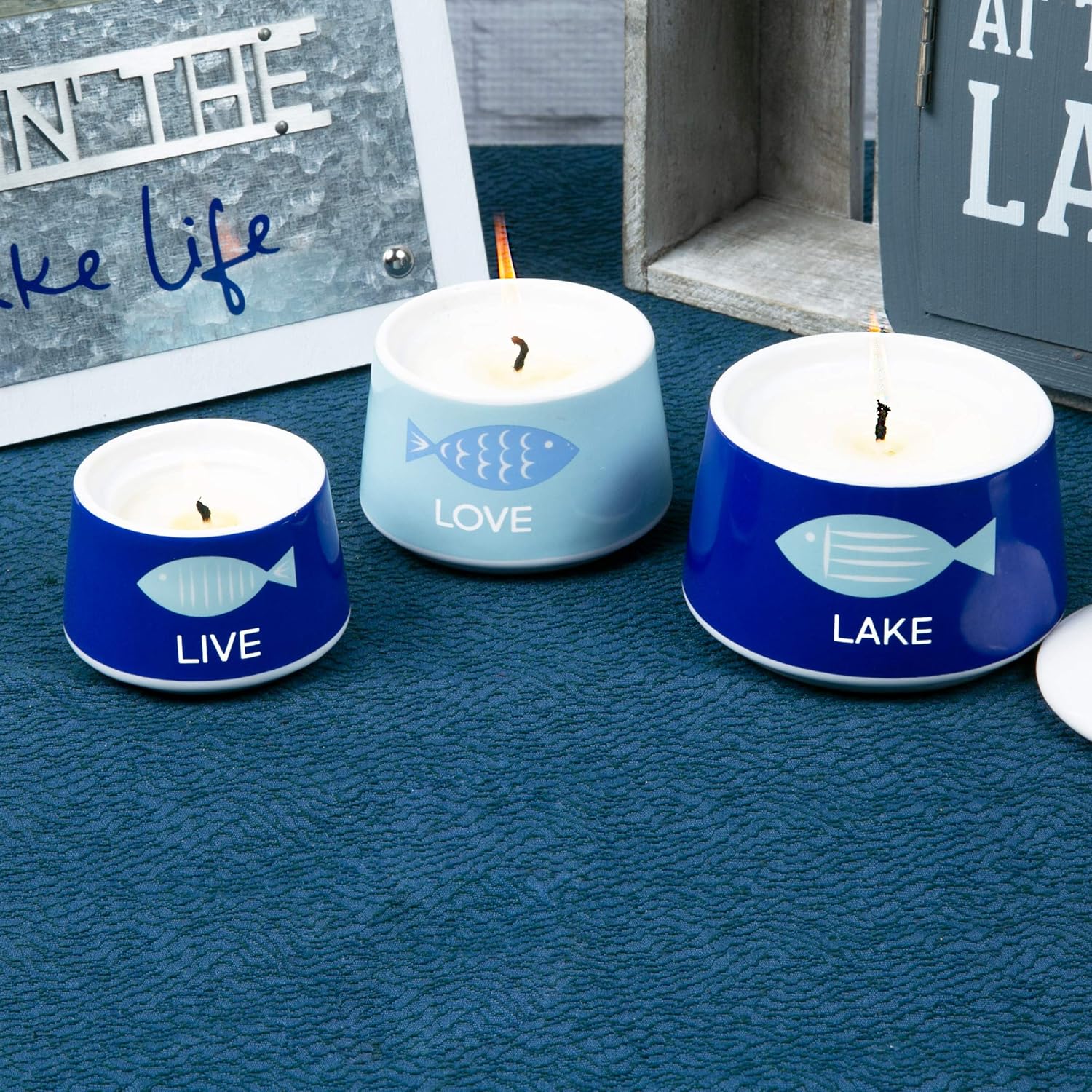 Pavilion Live Love Lake Set of 3 Stackable Soy Candles