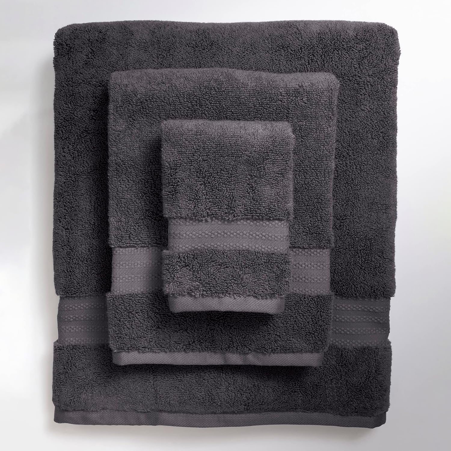 100 Organic Cotton Towel Set of 6 Charcoal Black