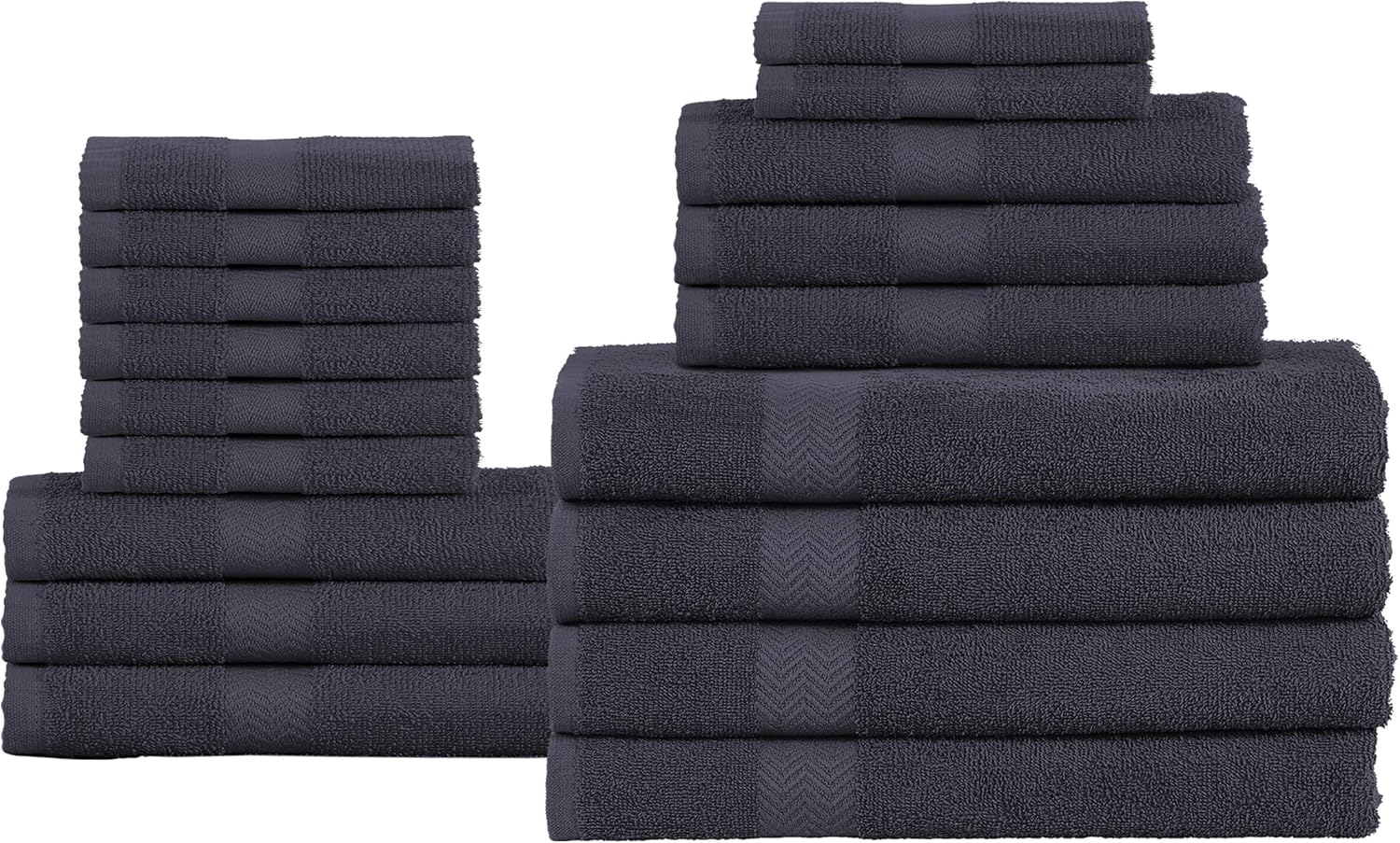 Superior 18-Piece Cotton Towel Set Navy Blue