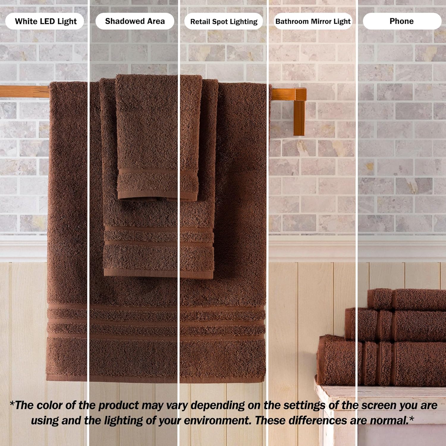 Hawmam Linen Brown Bath Towel Set 4 Pack