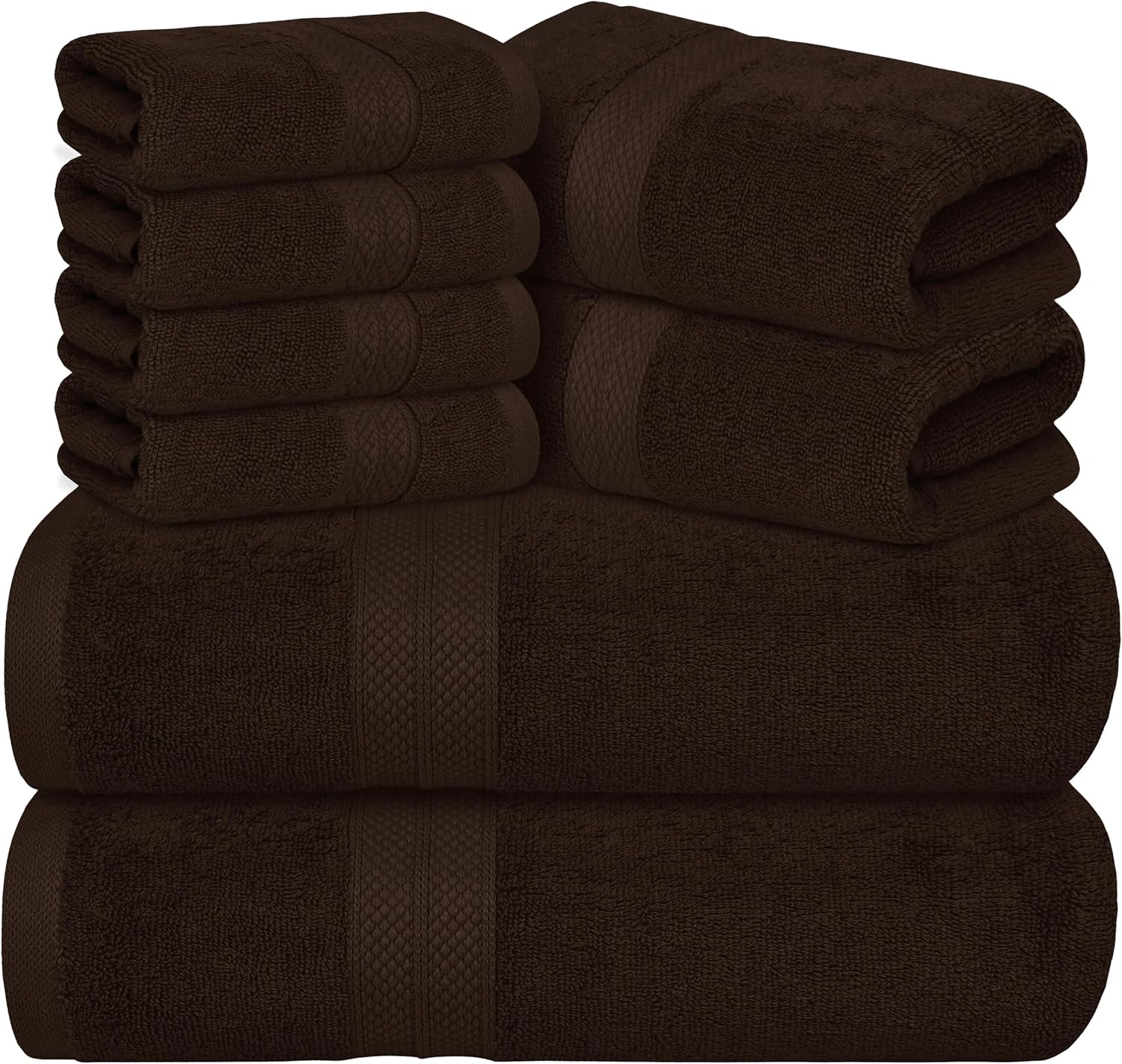 Avalon Towels 8-Piece Luxury Towel Set Brown 1