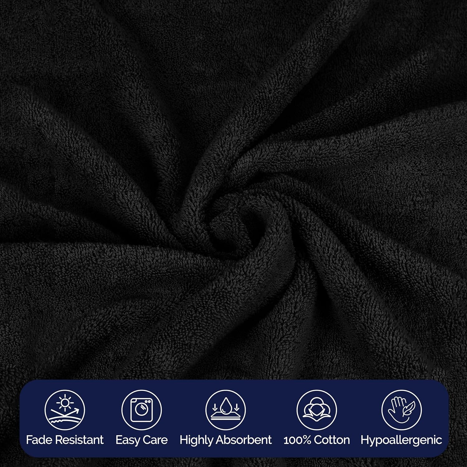 Elegant Comfort Premium Cotton Towel Set Black