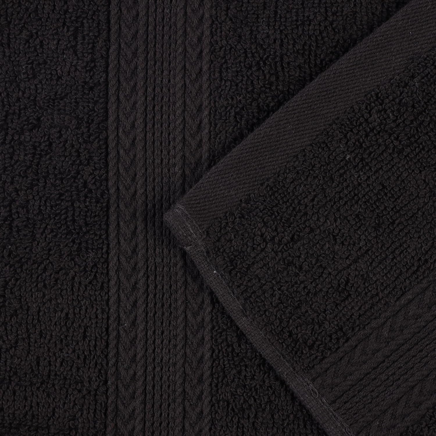 Superior Eco-Friendly Cotton 4-Piece Bath Towel Set - Black