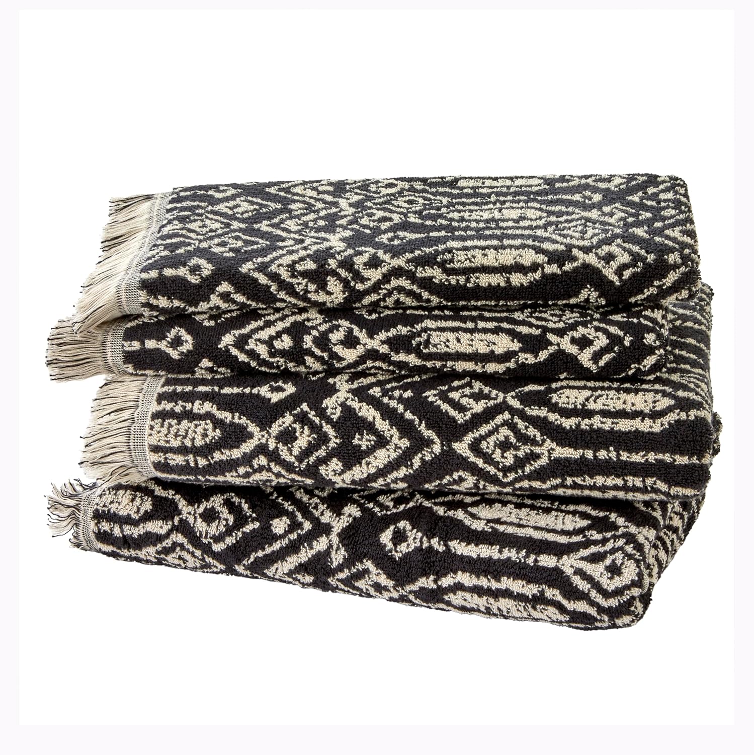SKL Home Nador 2 Bath 2 Hand Towel Set Black 1