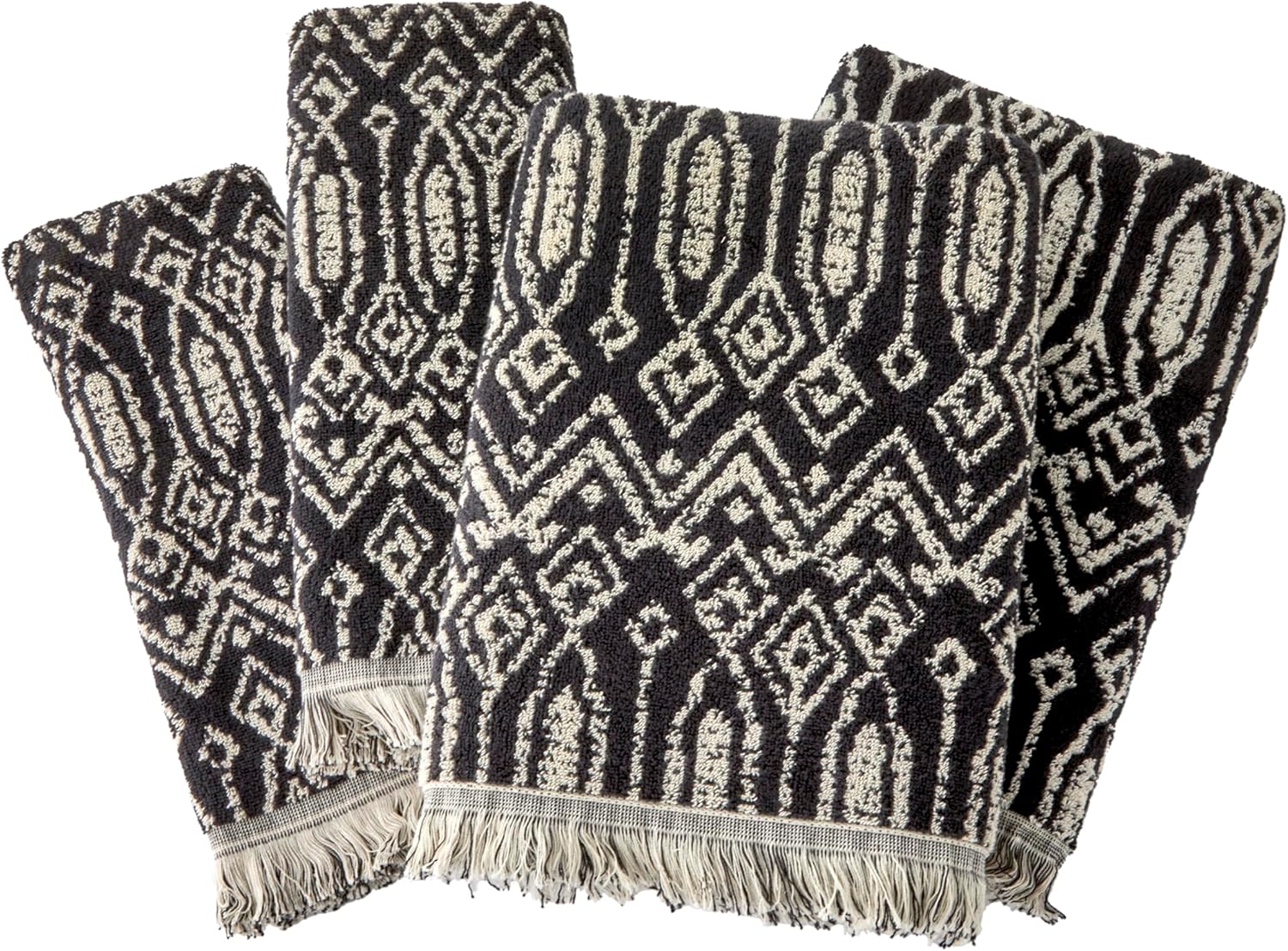 SKL Home Nador 2 Bath 2 Hand Towel Set Black 1