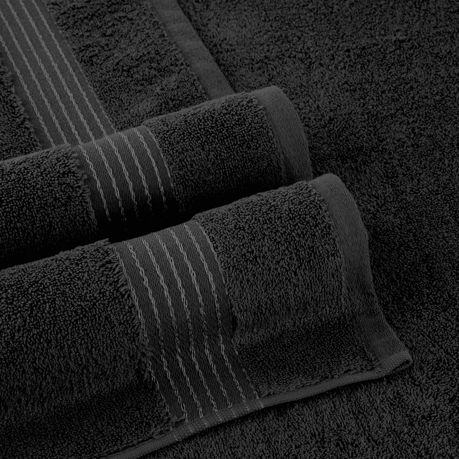 Elegant Comfort Premium Cotton Towel Set Black