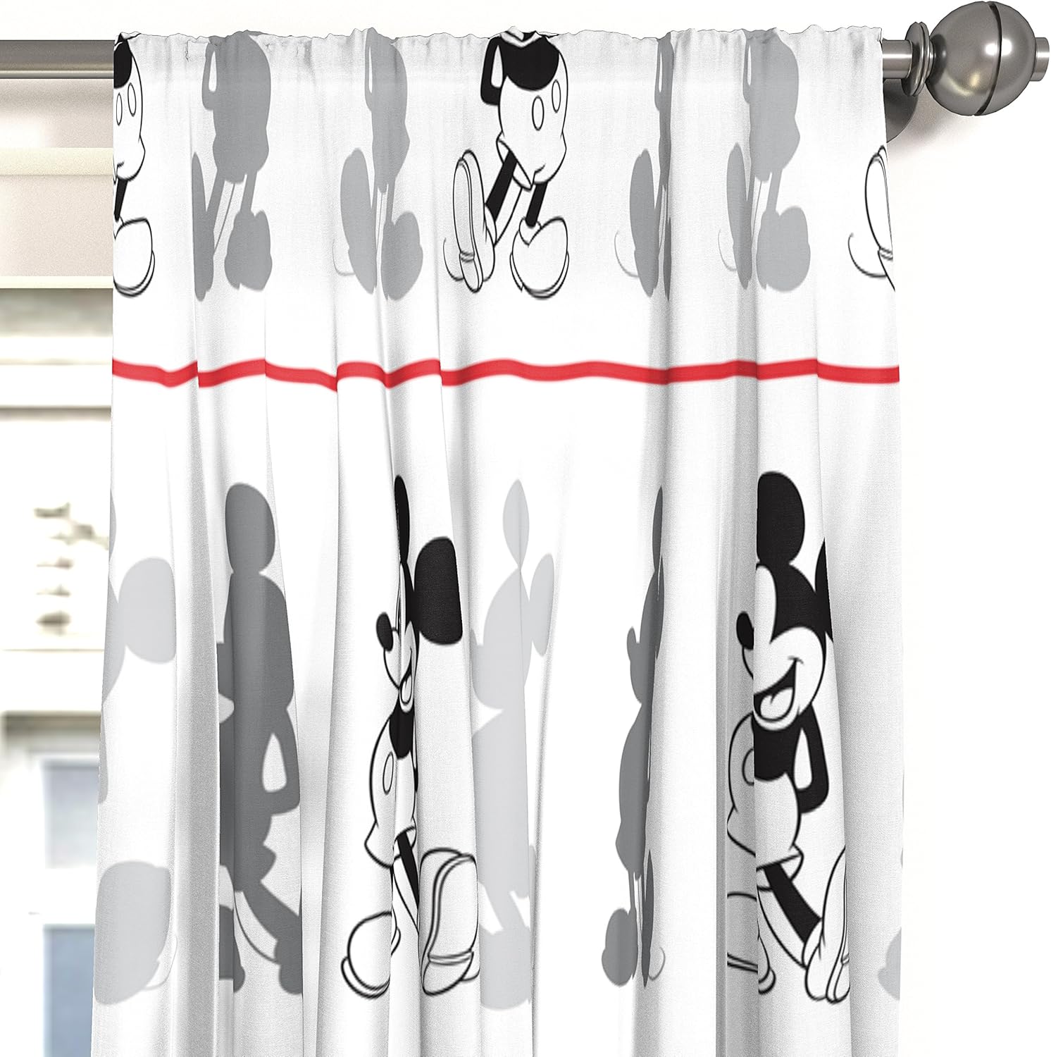 Disney Mickey Mouse Jersey White 4 Piece Curtain Set