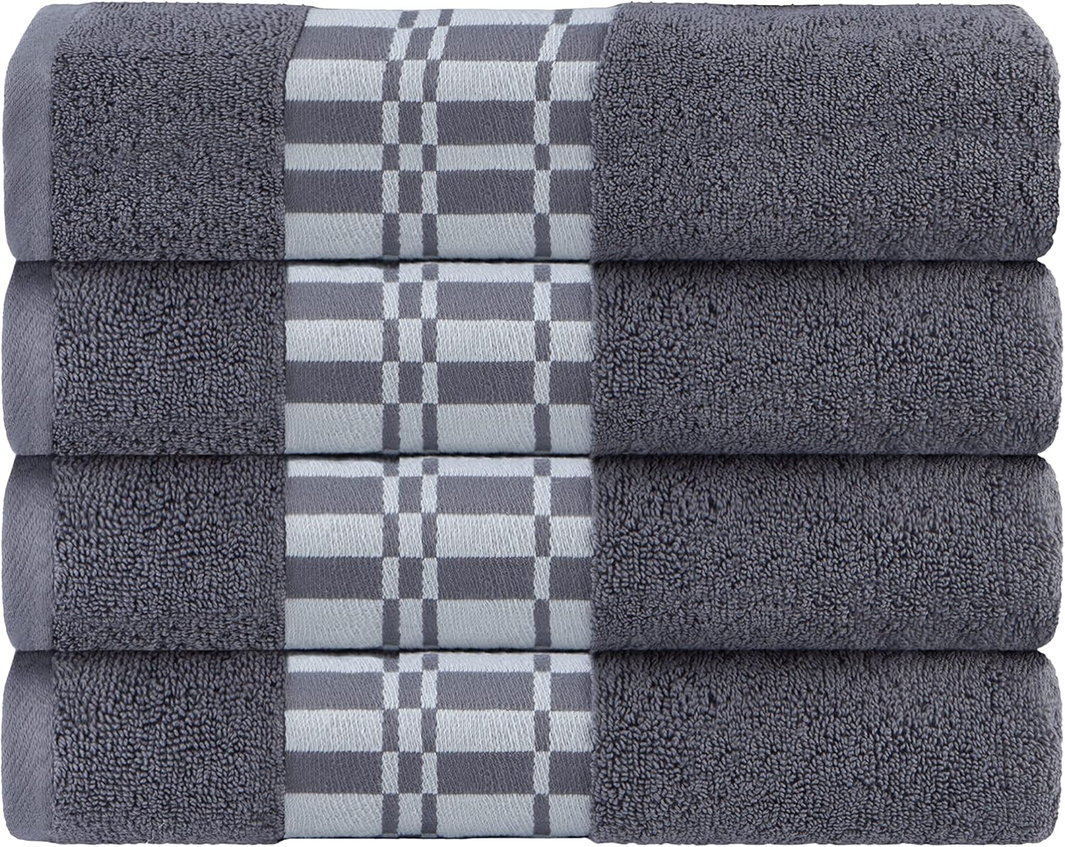 Superior 4-Piece Cotton Bath Towel Set Grey