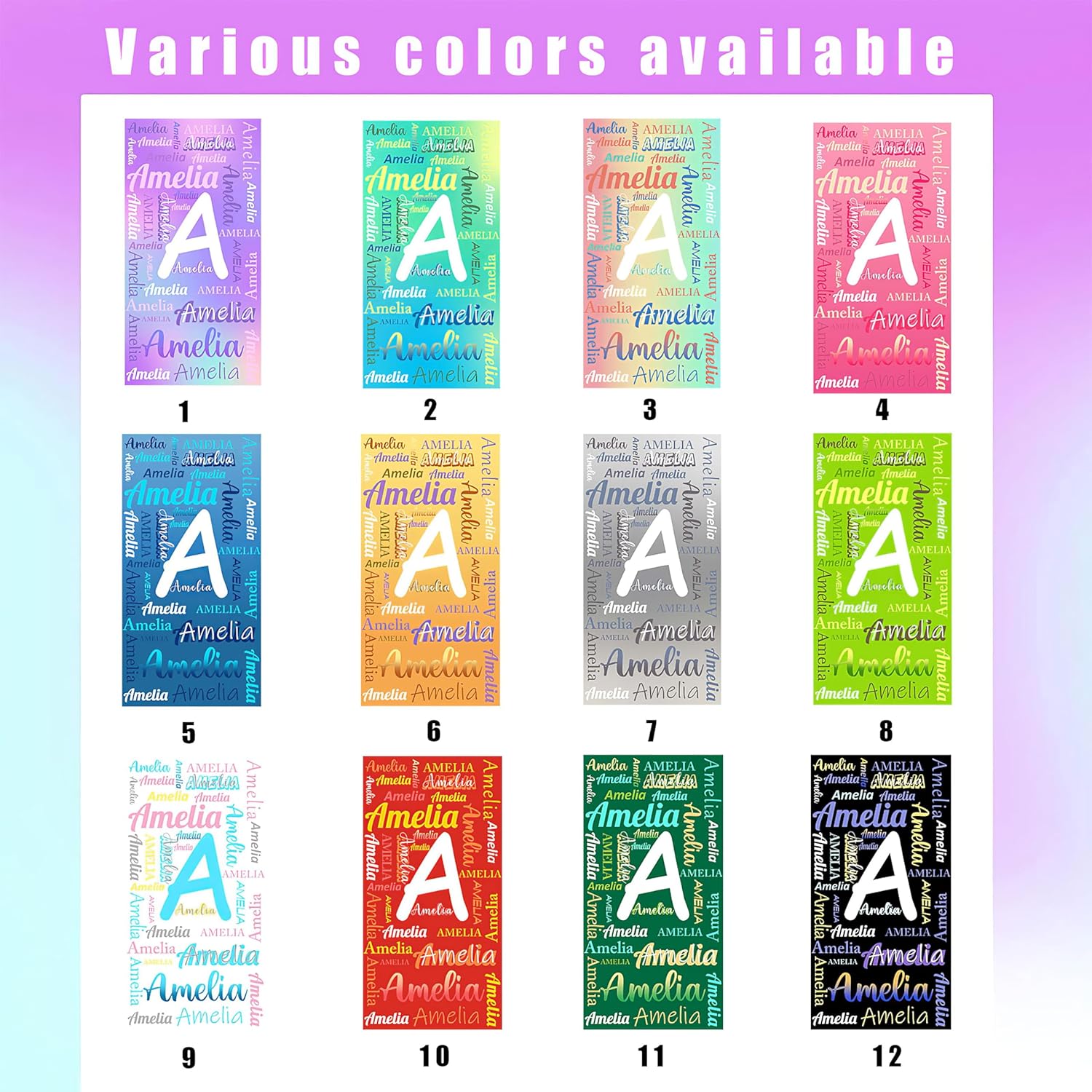 Personalized Beach Towel with Name for Kids Adults
