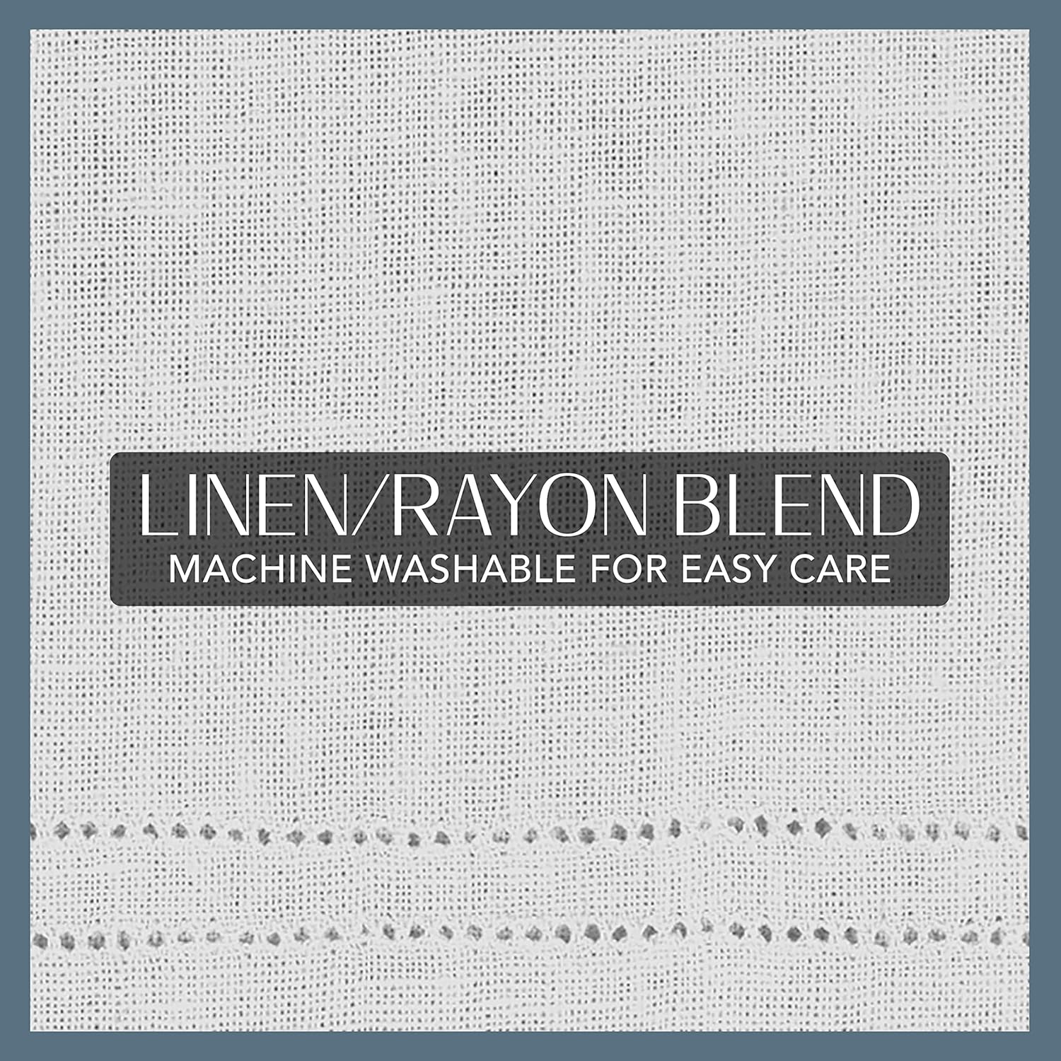 Elrene Cameron Linen Tier Curtains White 30x24 Set of 2 Tiers