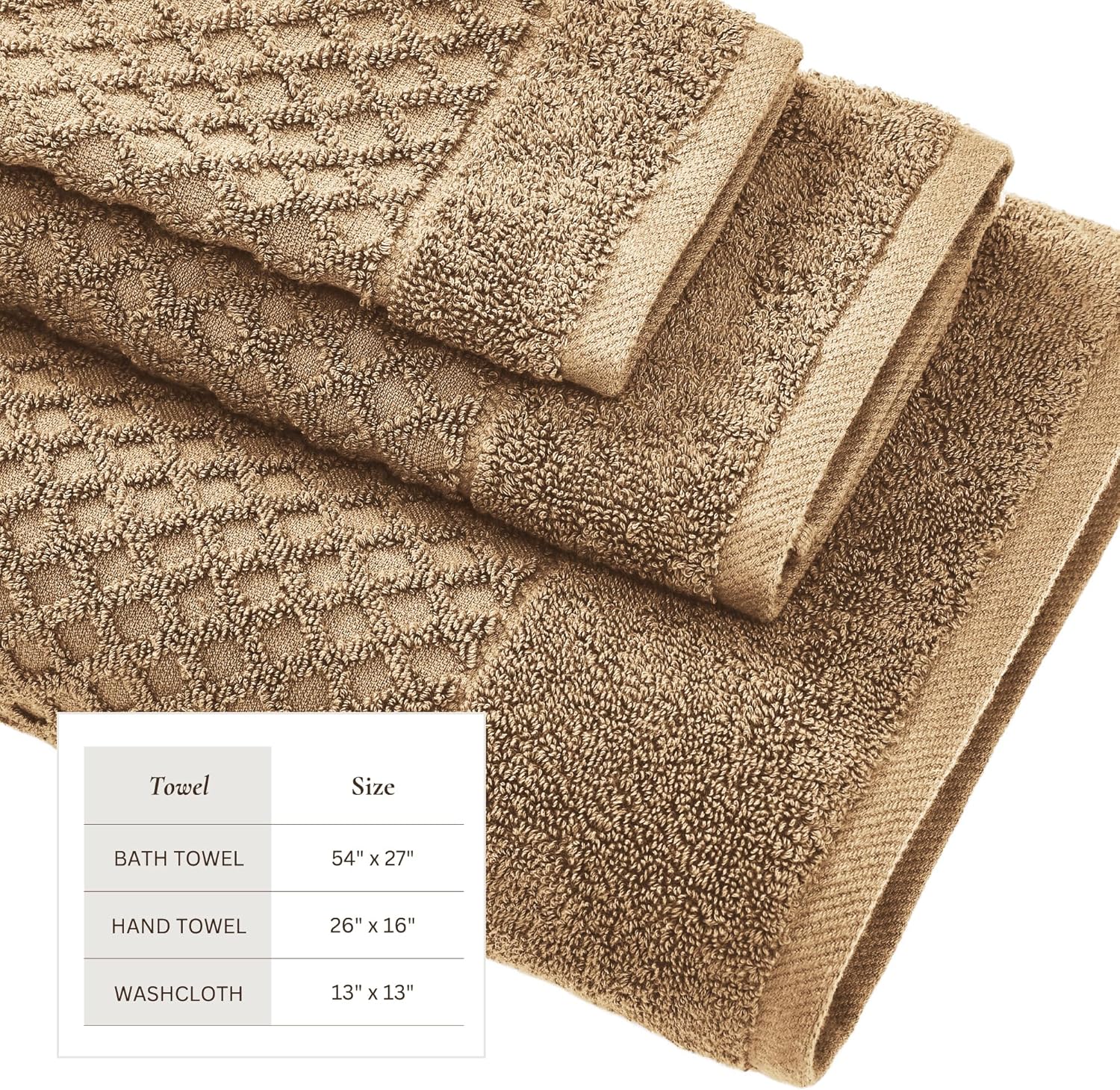 Great Bay Home Mocha Brown Towel Set - 6 Piece