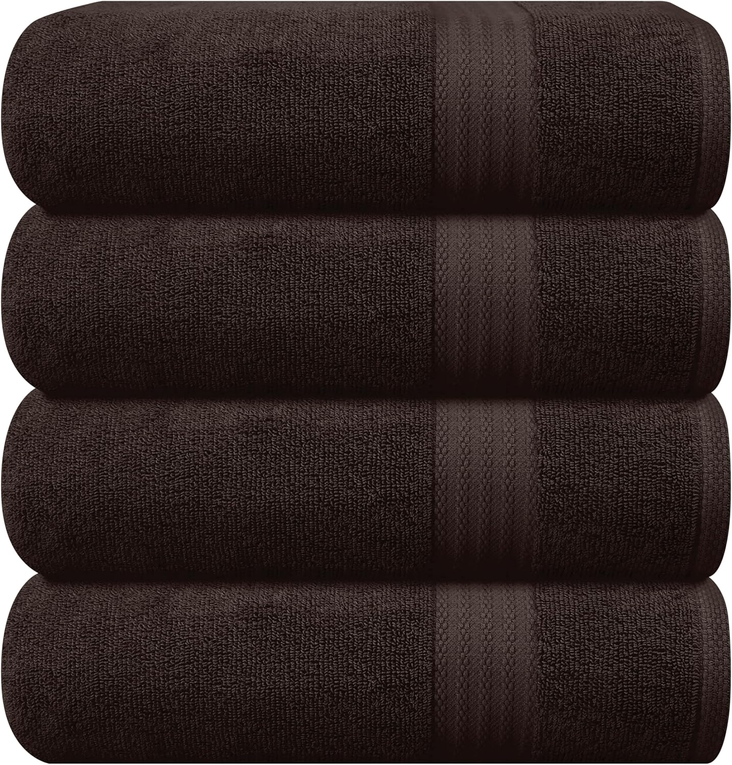 GLAMBURG Premium Cotton 4 Pack Bath Towel Set - 100 Pure Cotton