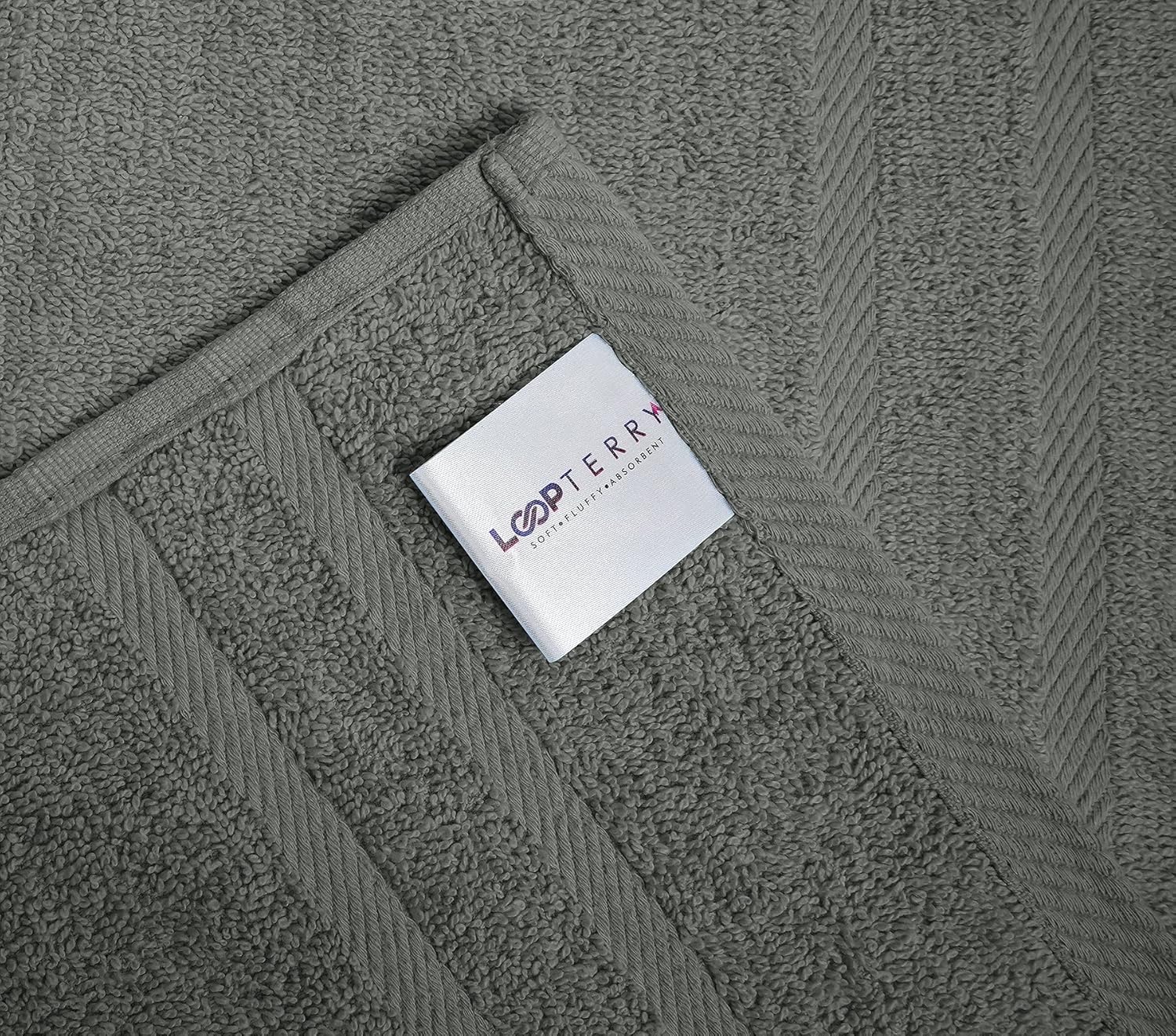 Looperry 6 Pack Small Bath Towel Set - Charcoal Grey 1