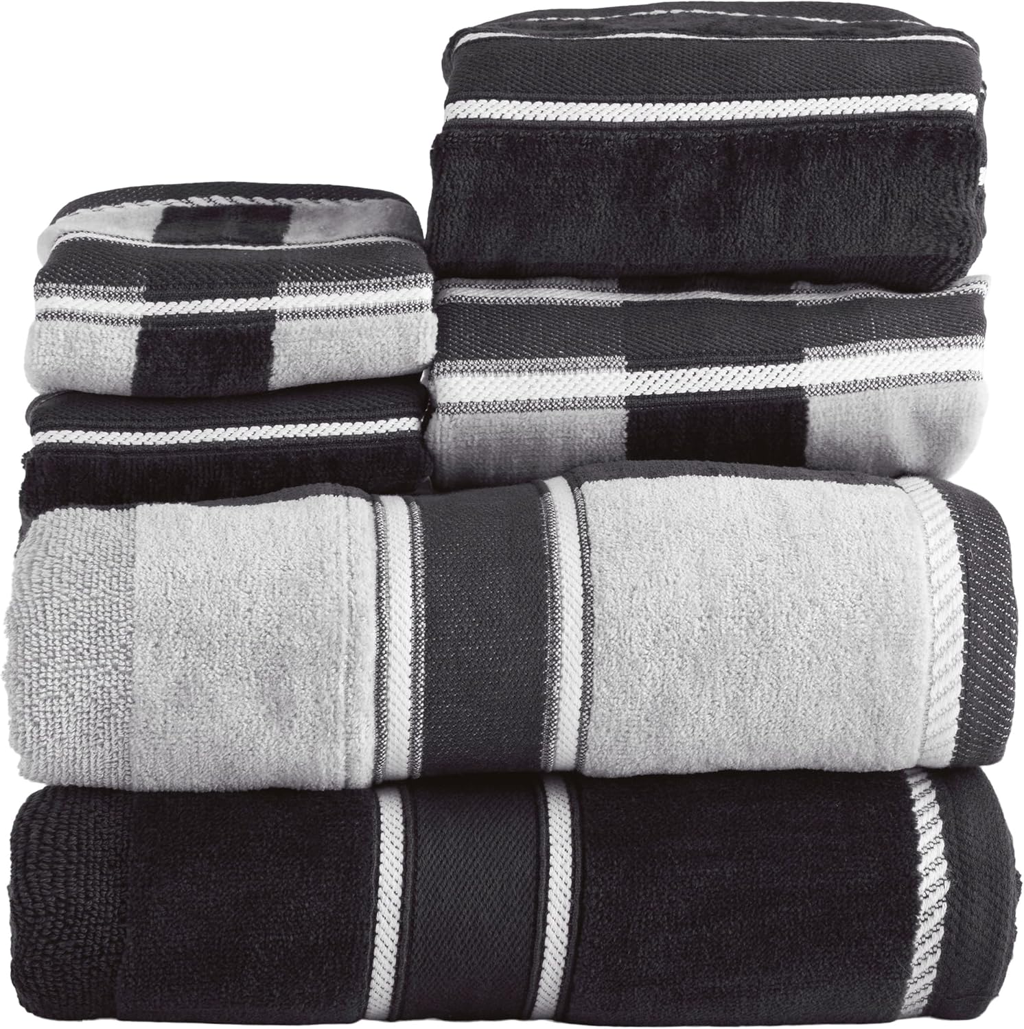 Lavish Home 6 Piece Towel Set - Charcoal 1