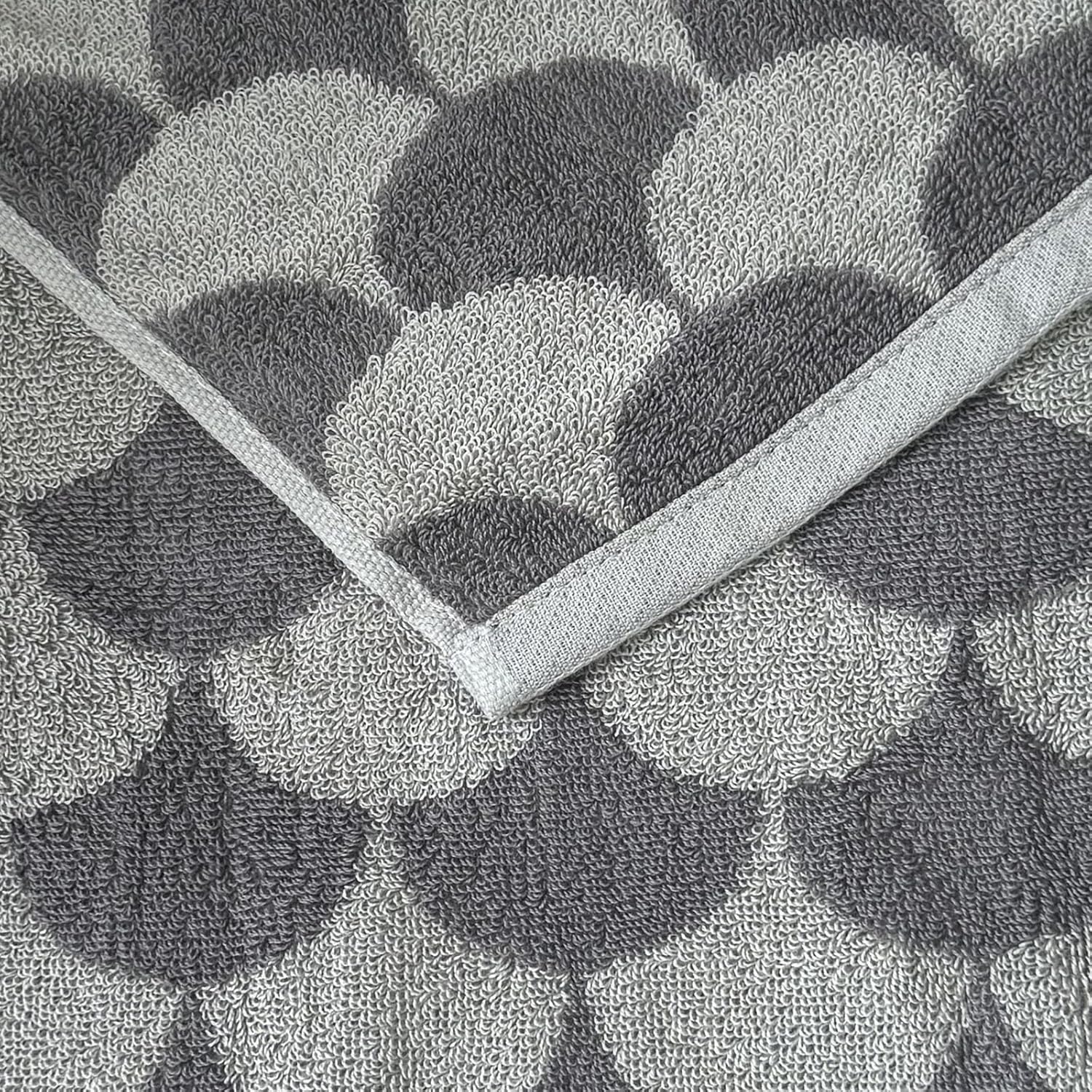 USTIDE Grey Leaf Hand Towels Set 2pcs 134x29inch