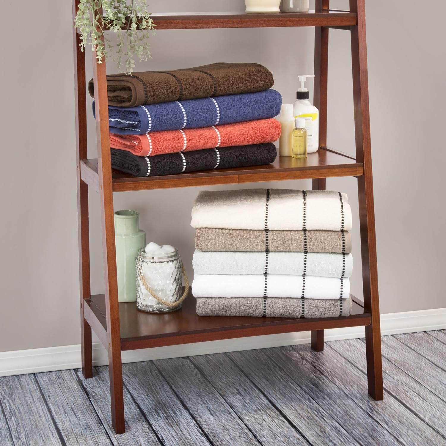 Lavish Home Luxury Cotton Towel Set 6 Piece Chocolate
