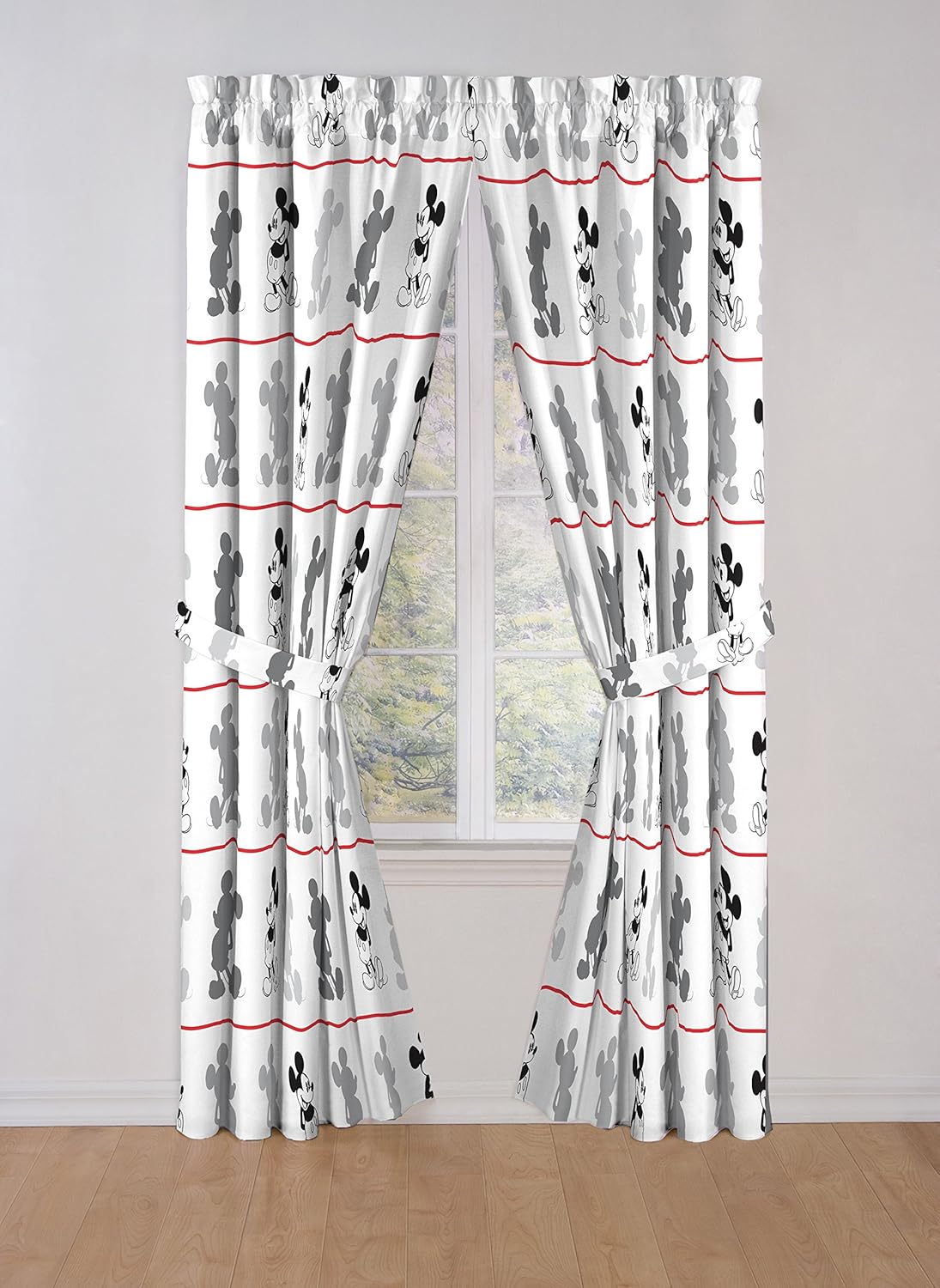 Disney Mickey Mouse Jersey White 4 Piece Curtain Set