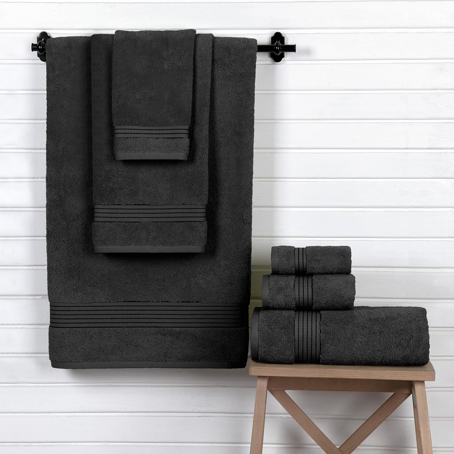Elegant Comfort Premium Cotton Towel Set Black
