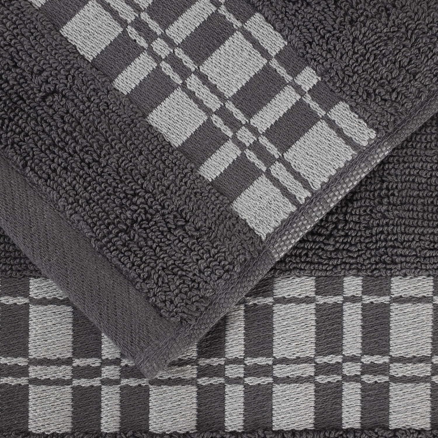 Superior 4-Piece Cotton Bath Towel Set Grey