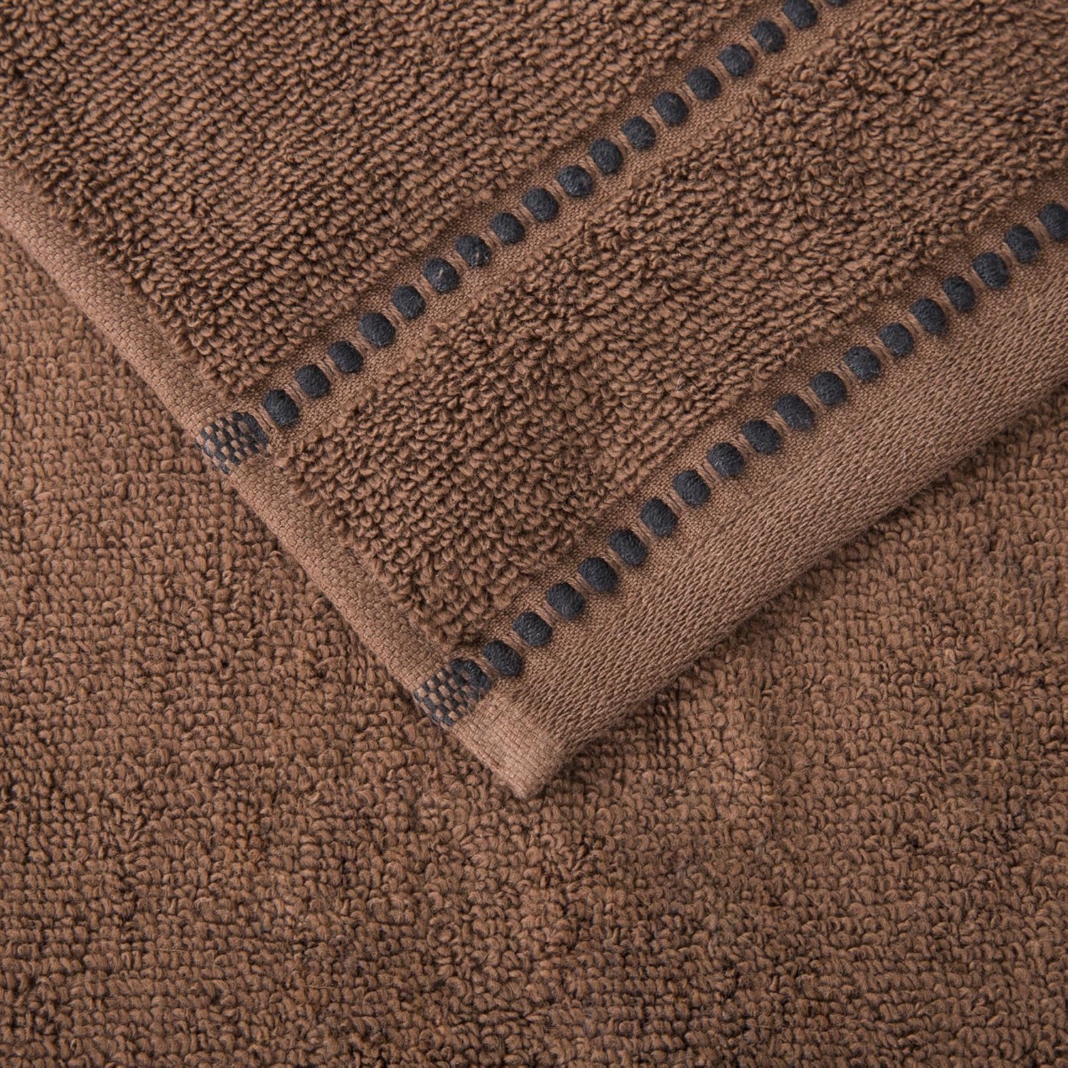 Lavish Home Luxury Cotton Towel Set 6 Piece Chocolate