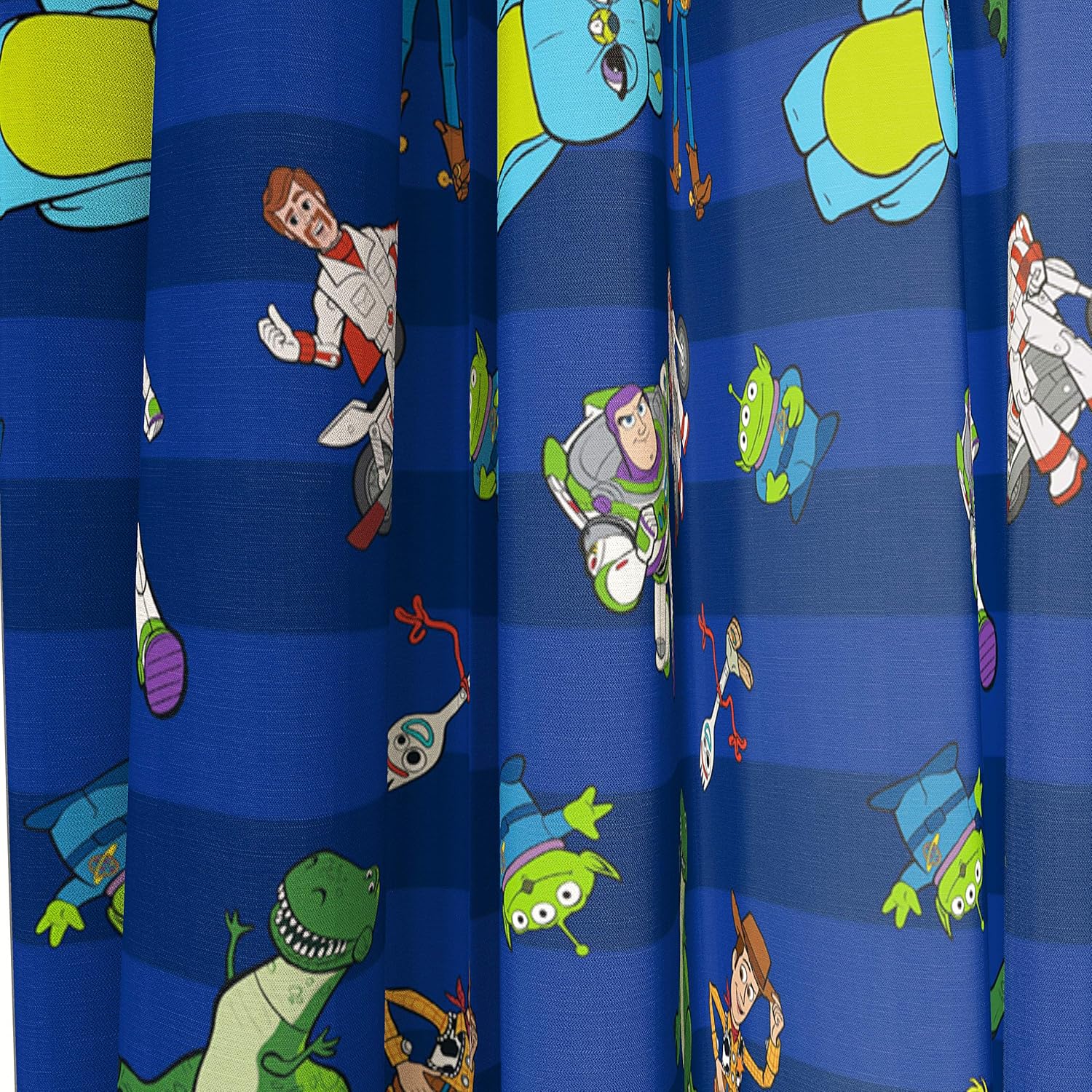 Jay Franco Kids Window Drapes - 4 Piece Blue Toy Story Set