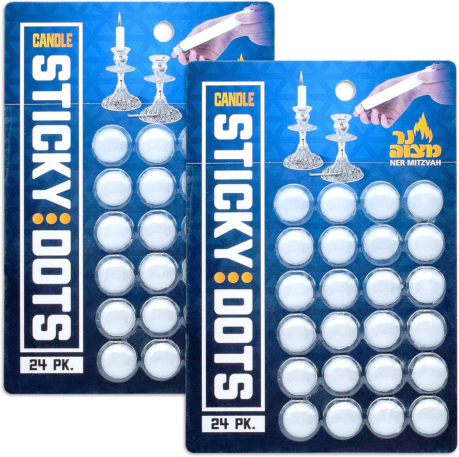 Ner Mitzvah Candle Sticky Dots - 48 Dots 1