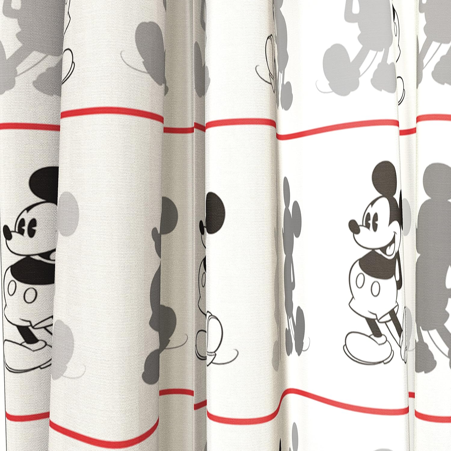 Disney Mickey Mouse Jersey White 4 Piece Curtain Set