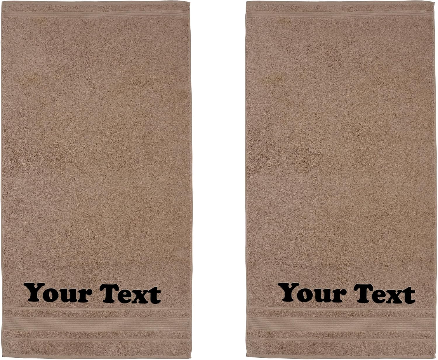 Personalized 2-Piece Brown Towel Set with Name Embroidery